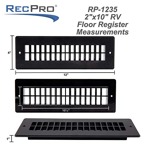 RecPro RV Floor Register | RV Stationary Vent Cover | 2-1/4" x 10-1/8" Insert | Undampered Duct (Beige) - Image 5