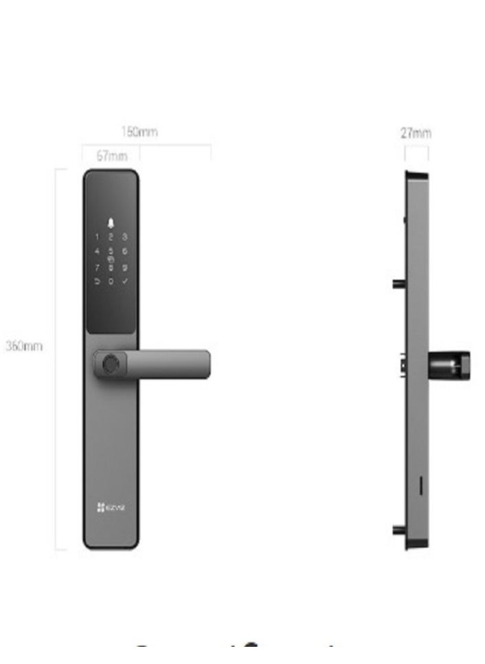 EZVIZ - Smart Lock DL05, 7-in-1 Keyless Entry Door Lock, Fingerprint Access, Secure Keyless Entry,Instant Alerts, Weather-Resistant, Child Safety. - Image 1