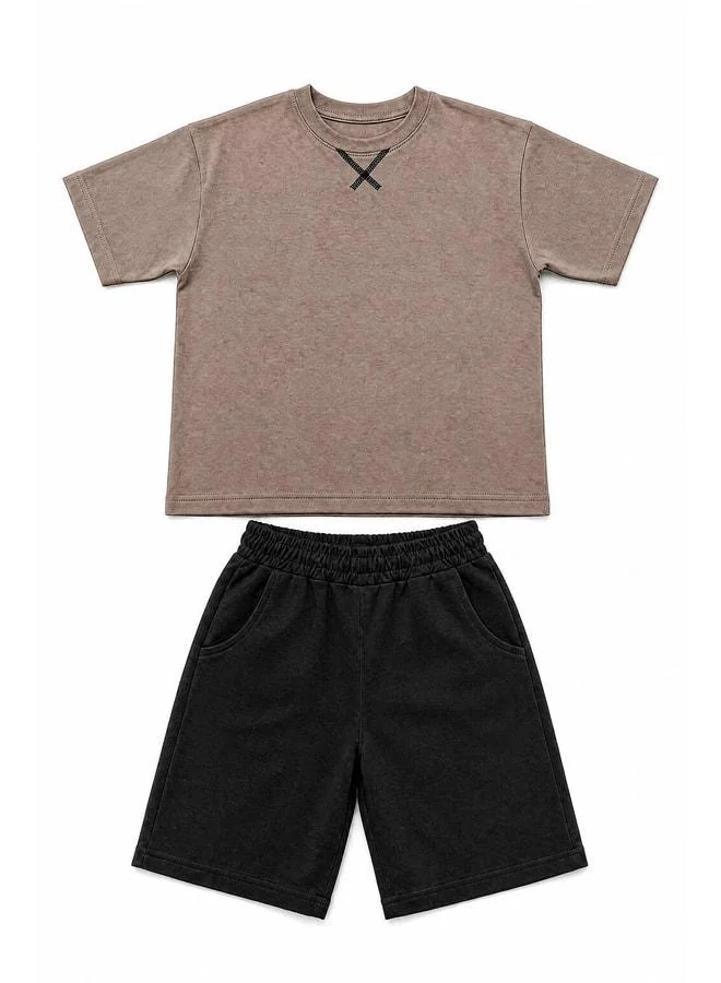 Perendi Boy's Karyoka T‑Shirt and Shorts Set