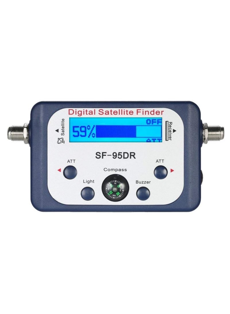 Digital Satellite Signal Finder Meter for Dish Network Directv FTA with Compass and Audio Tone - Blue  - Image 1