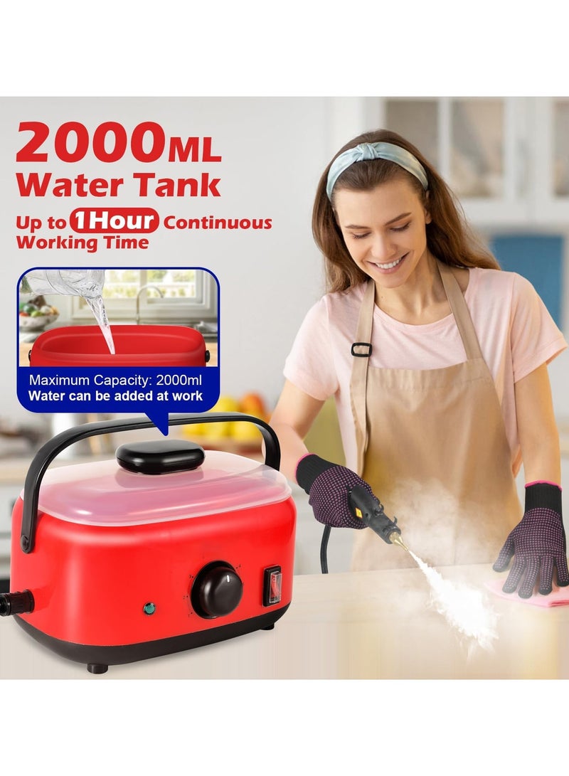 AROAQ Handheld Steam Cleaner High Temperature High Pressure Steam Cleaner with 3 Brush Heads Portable Steam Cleaner with 1.5L Tank For Car Detailing Kitchen Bathroom Floors - Image 5