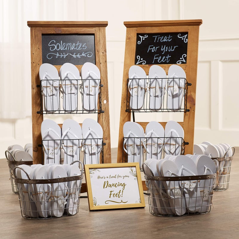 Orca Bulk Flip Flops For Wedding Guests (WHITE) | 52 Pack Wholesale Wedding Sandals - Image 3