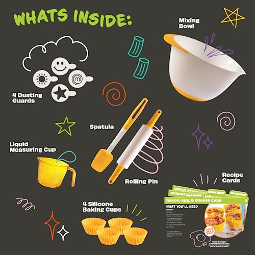 MasterChef Junior Baking Kitchen Set for Kids - 7 Pc. Kit Includes Real Cooking Tools for Kids w Recipes, Xmas Holiday Gift Party- Homemade Treats - Image 3