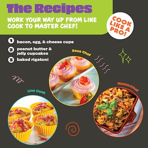 MasterChef Junior Baking Kitchen Set for Kids - 7 Pc. Kit Includes Real Cooking Tools for Kids w Recipes, Xmas Holiday Gift Party- Homemade Treats - Image 4