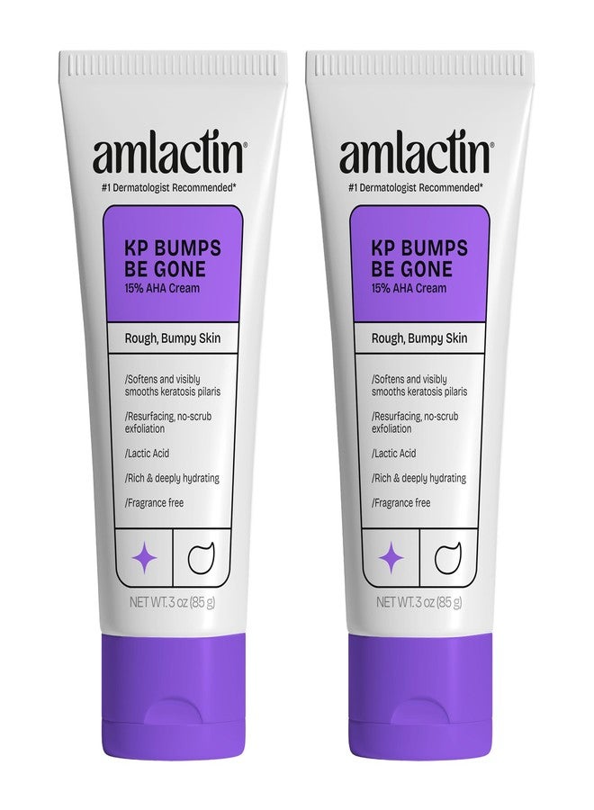 AmLactin KP Bumps Be Gone - 3 oz Keratosis Pilaris Moisturizing Cream with 15% Lactic Acid - Exfoliator and Moisturizer for Dry, Rough and Bumpy Skin, Pack of 2 (Packaging May Vary) - Image 1