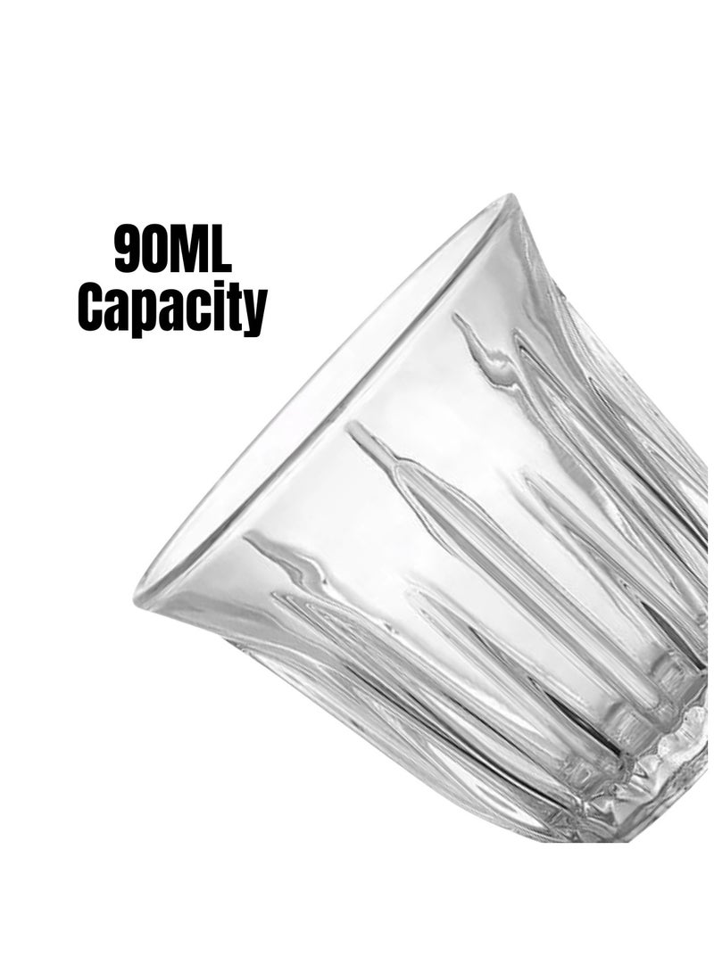 Liying Espresso Cups Set of 6 Clear Glass Cups 90ml for Coffee/Milk Insulated Shot Glasses Regular Espresso Accessories for Coffee Shop, Home, Kitchen and bar - Image 3