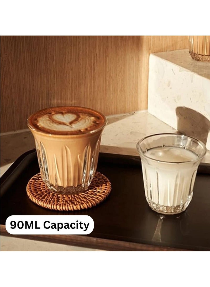 Liying Espresso Cups Set of 6 Clear Glass Cups 90ml for Coffee/Milk Insulated Shot Glasses Regular Espresso Accessories for Coffee Shop, Home, Kitchen and bar - Image 4