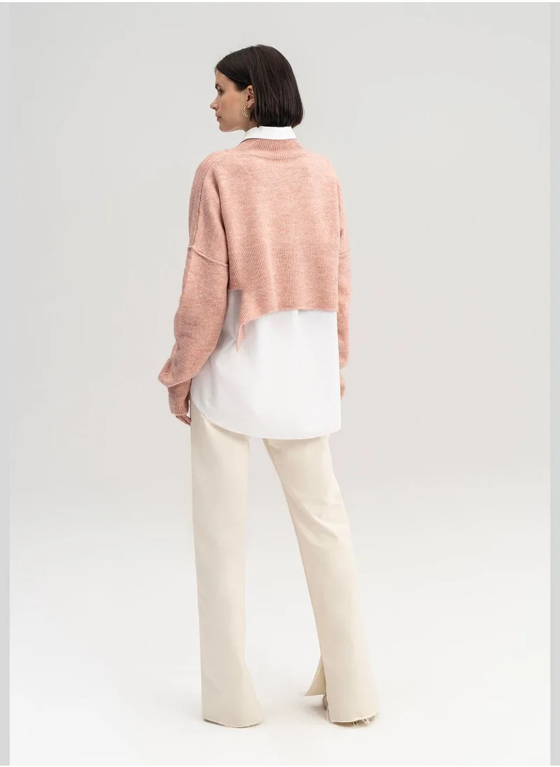 Touche CUT OUT DETAILED KNIT SWEATER