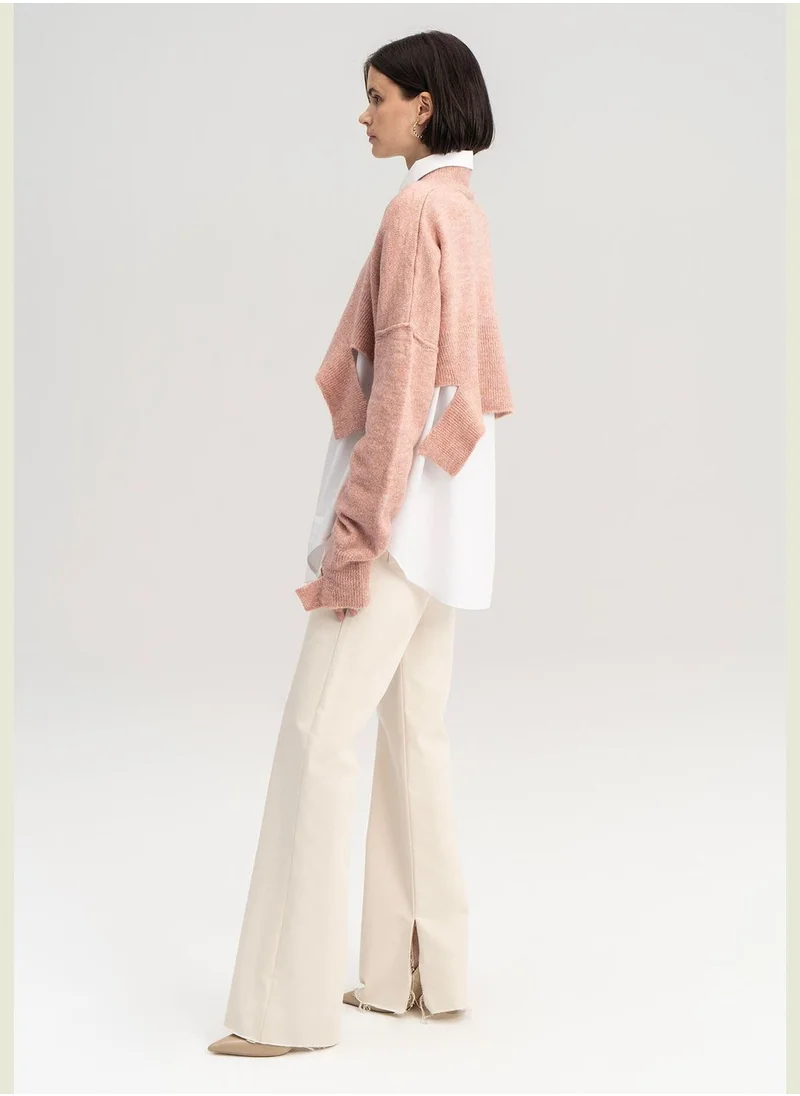 Touche CUT OUT DETAILED KNIT SWEATER