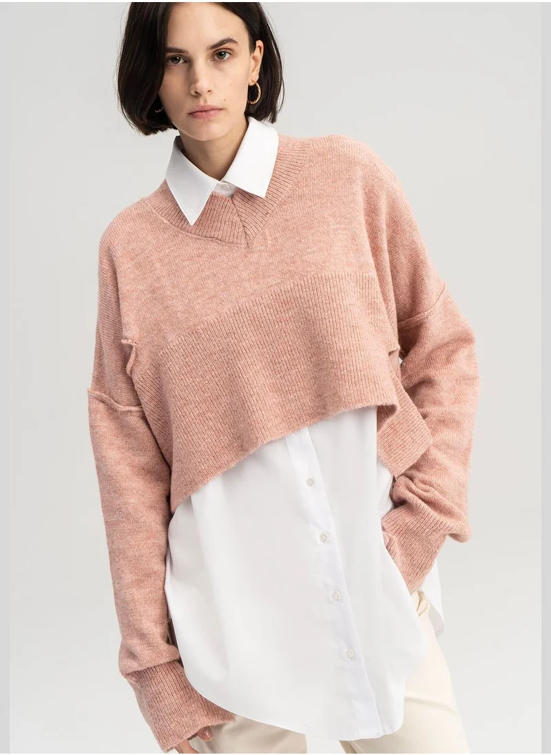Touche CUT OUT DETAILED KNIT SWEATER