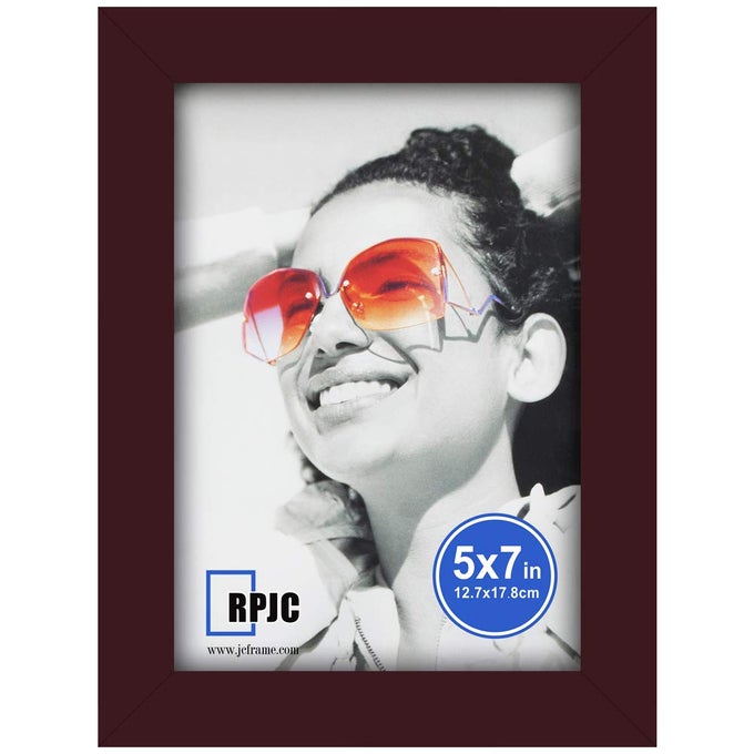 5X7 INCH PICTURE FRAME MADE OF SOLID WOOD HIGH DEFINITION GLASS FOR TABLE TOP DISPLAY AND WALL MOUNTING PHOTO FRAME DARK BROWN