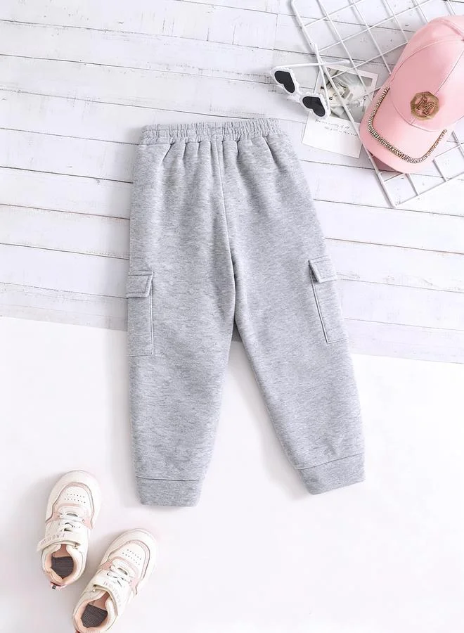 Take Two Take Two Grey Solid Cargo Joggers with Pockets