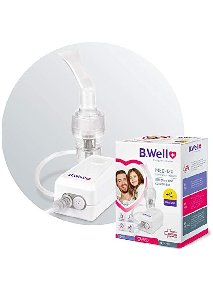 B.Well B.Well MED-120 Compact Compressor Nebulizer – With Masks & USB Adapter  - Image 1