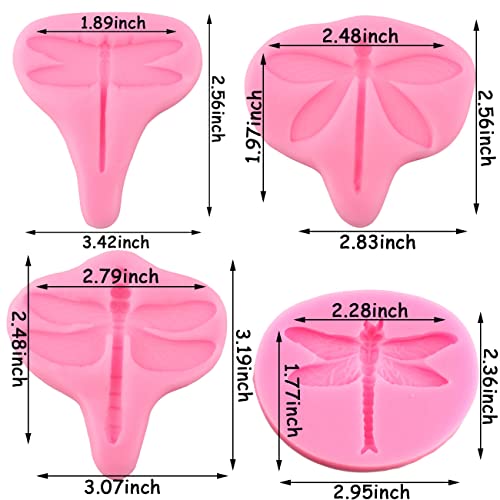 Mujiang Dragonfly Silicone Candy Chocolate Fondant Molds For Resin Sugar Gumpaste Cake Decorating Set Of 4 - Image 2