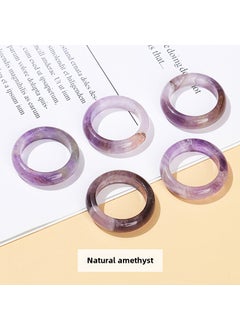 Crystal Gemstone Ring Accessories Unisex Natural Amethyst Ring