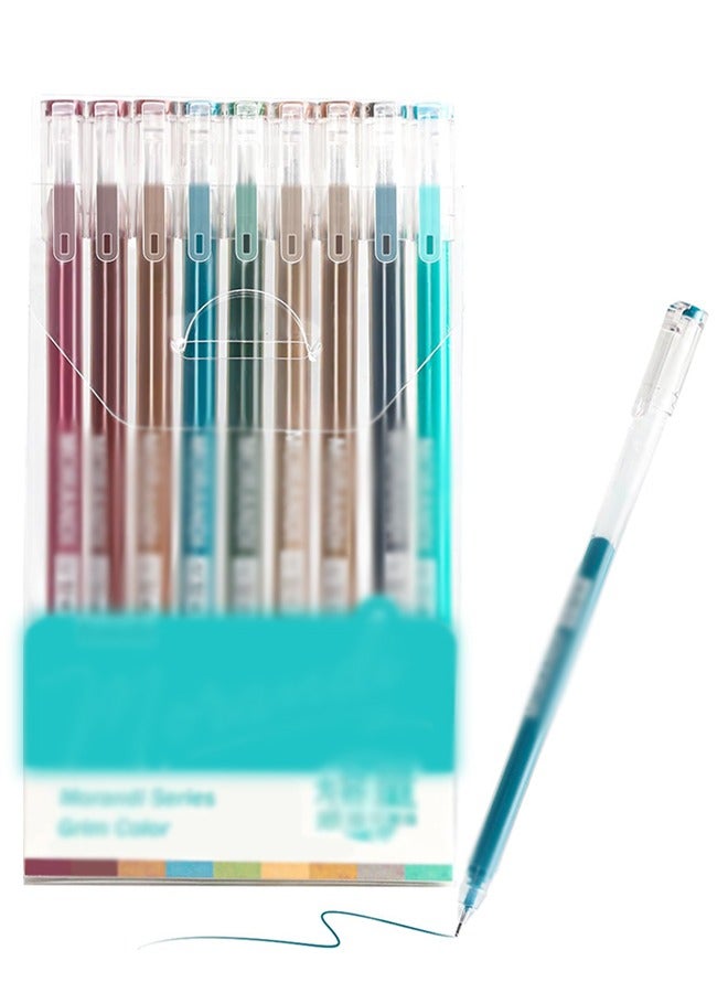 Wffo 9 Colored Gel Pens Set - 0.5mm Fine Point for Black Paper & White Paper - Cute Pens for Coloring, Writing, Drawing, Journaling, Note Taking, School, Office, Home (Nordic Style) - Image 1