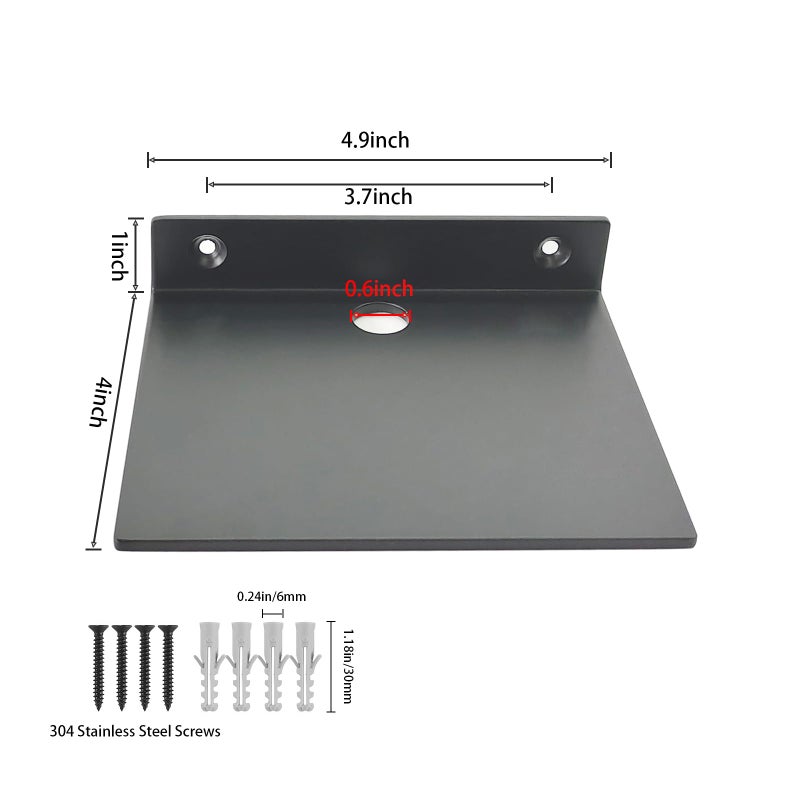 YUjieSTC Small Wall Shelf,3.0mm Aluminum Alloy Small Floating Shelf,for Bathroom, Bedroom, Living Room, Kitchen,Office(5 Inch Black, Set of 2) - Image 2