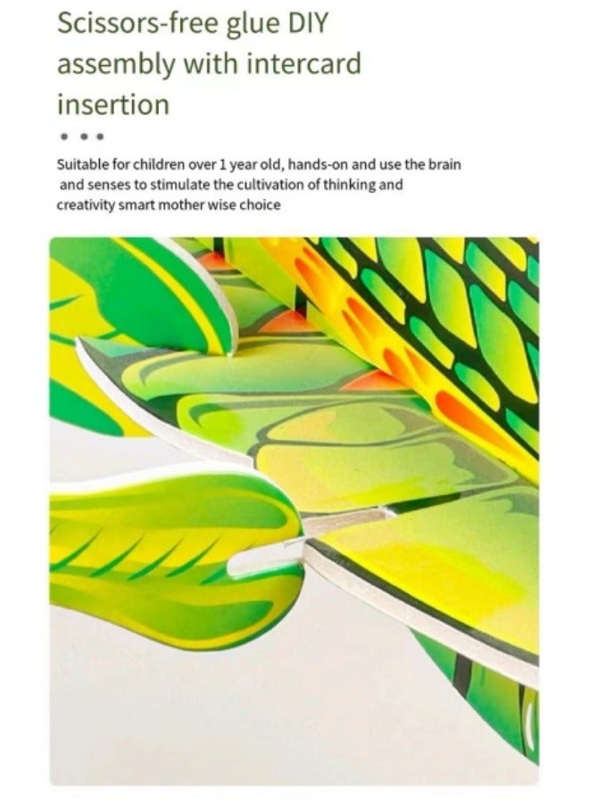 أحجية الصور المقطوعة ثلاثية الأبعاد للحشرات للأطفال التعليم المبكر ألعاب مكعبات البناء التعليمية - Image 4