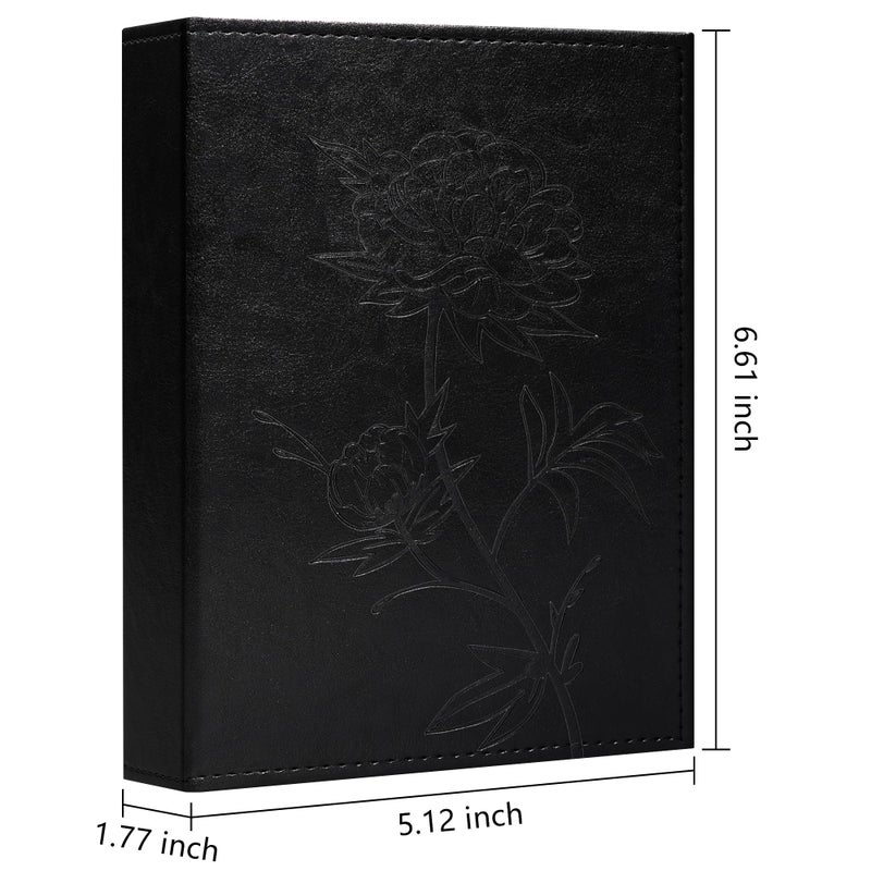 Vienrose Small Photo Album 2 Pack Vegan Leather Cover Photo Book Each Pack Features 50 Pockets Holds 100 4?6 Vertical Phptos Picture Album for Family Wedding Baby Anniversary(Black) - Image 1