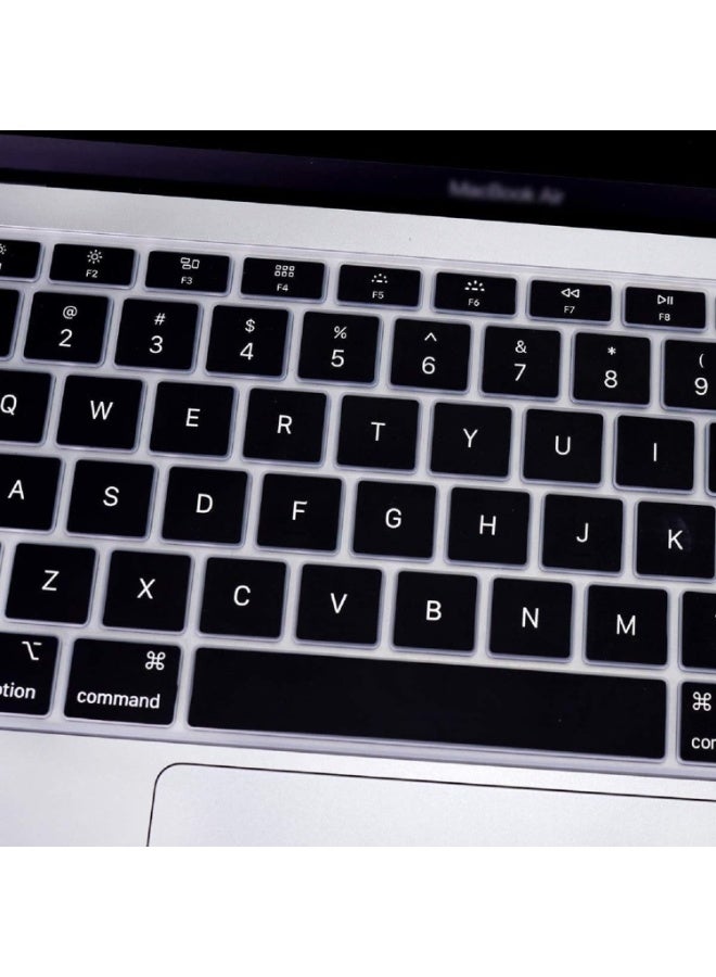 مافانز غطاء لوحة مفاتيح سيليكون بتصميم أمريكي للغة الإنجليزية لجهاز MacBook Air 13" 2020 مع نموذج Touch ID: A2179/A2337 شريحة M1، ملحقات لوحة المفاتيح  أسود - Image 5