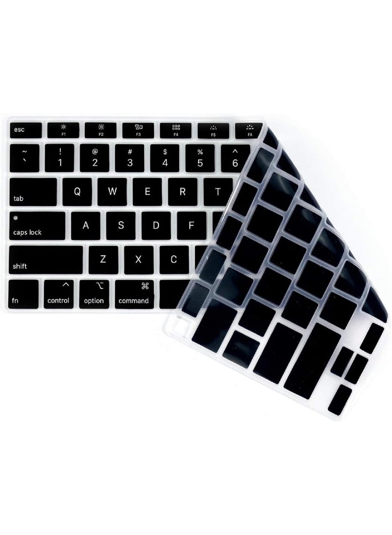 مافانز غطاء لوحة مفاتيح سيليكون بتصميم أمريكي للغة الإنجليزية لجهاز MacBook Air 13" 2020 مع نموذج Touch ID: A2179/A2337 شريحة M1، ملحقات لوحة المفاتيح  أسود - Image 4