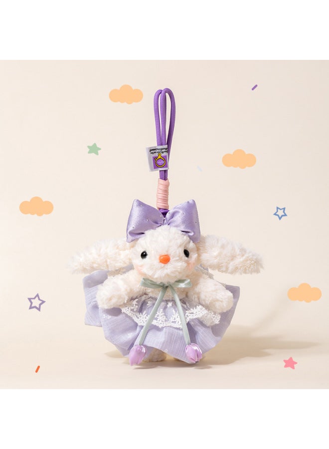 Cute Hair Loop Skirt Ear-hanging Rabbit Pendant Plush Toy Doll Bow Wedding Dress Doll Girl's Heart Bag Pendant 