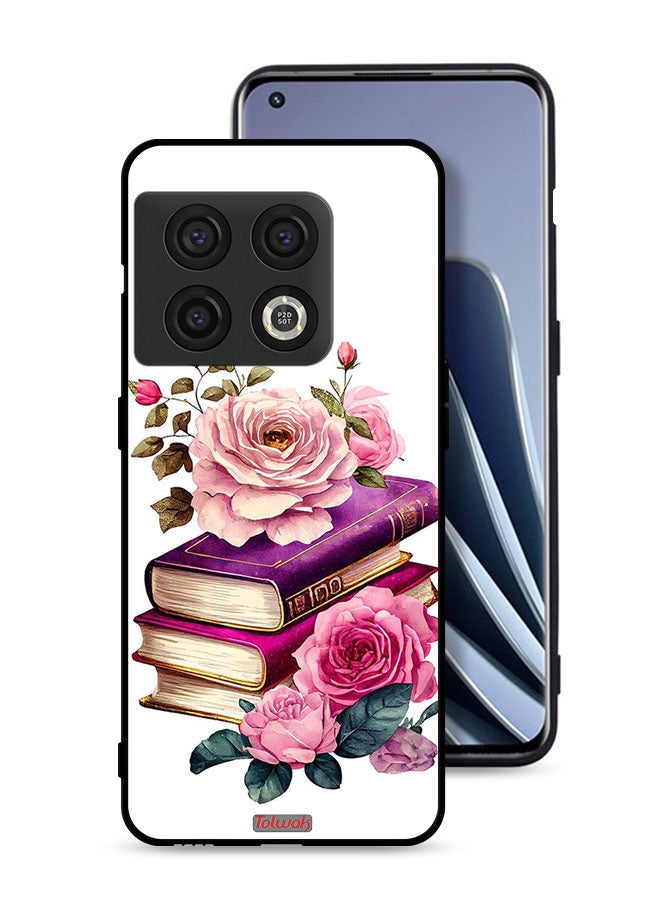Tolwak OnePlus 10 Pro 5G Protective Case Cover Roses And Books - Image 1