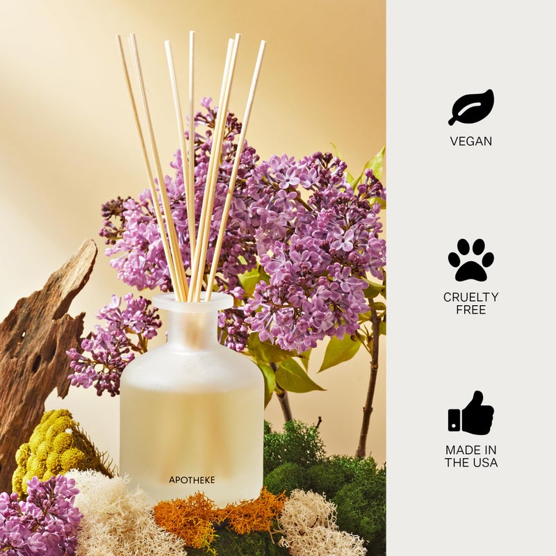 Apotheke Luxury Scented Reed Diffuser for Home, White Vetiver - 6.7 Fl Oz Essential Oil Aromatherapy - 10 Rattan Scent Sticks Room Diffuser - Long-Lasting Fragrance for Bedroom, Home, Bathroom - Image 5