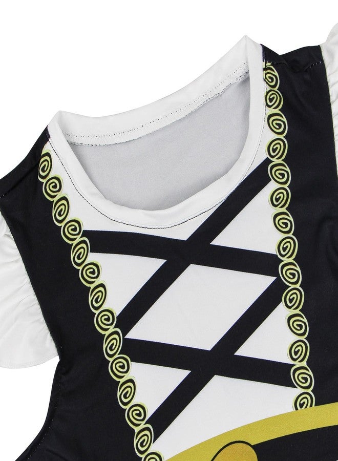 Mizzuco Girls Pirate Dress Toddler Buccaneer Costume Kids Dance Skirt Birthday Party Halloween Role Play Outfits(Black,130CM/6-7Y) - Image 2