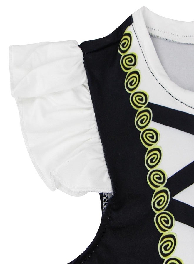 Mizzuco Girls Pirate Dress Toddler Buccaneer Costume Kids Dance Skirt Birthday Party Halloween Role Play Outfits(Black,130CM/6-7Y) - Image 3
