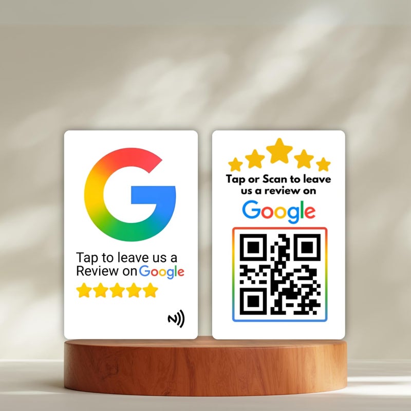 Tinydabba Review NFC Card | Along with QR Code | Boost Business Reviews with Tap or Scan | Pre-Configured PVC Card | Works with any NFC-Enabled Smartphone | With Dashboard | Without Stand - Image 1