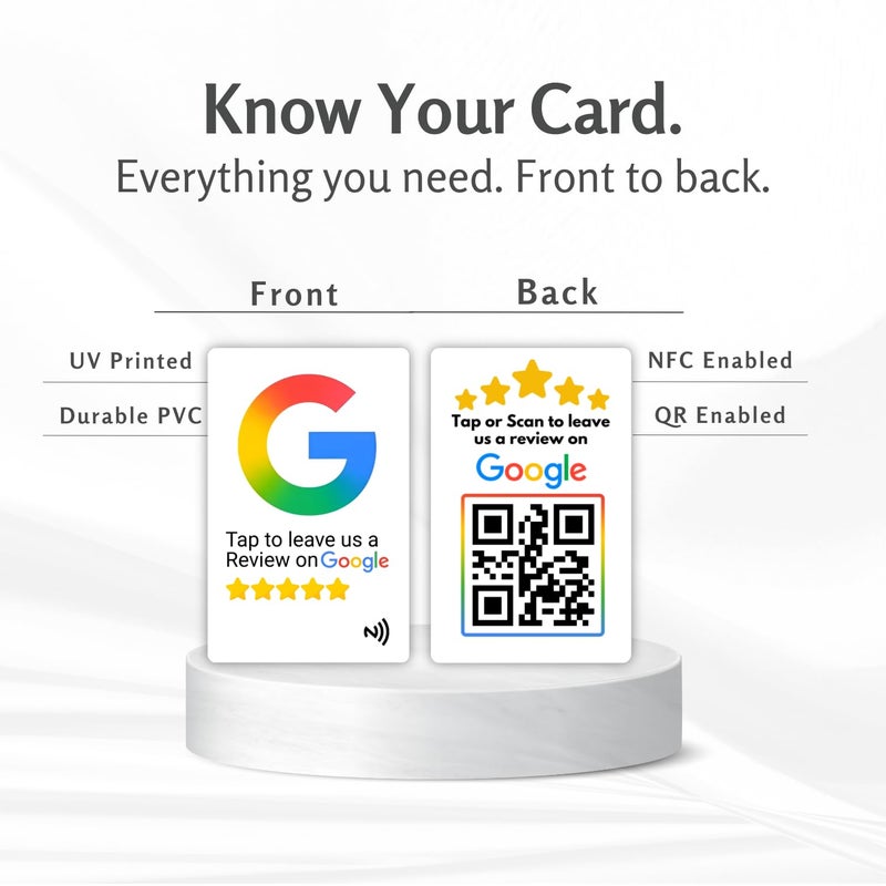 Tinydabba Review NFC Card | Along with QR Code | Boost Business Reviews with Tap or Scan | Pre-Configured PVC Card | Works with any NFC-Enabled Smartphone | With Dashboard | Without Stand - Image 4