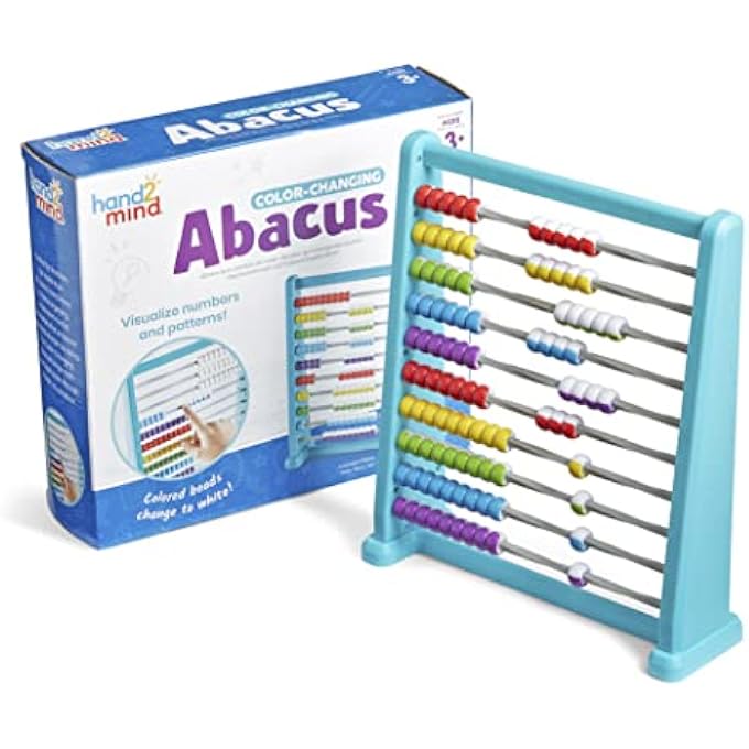 COLOR CHANGING PLASTIC 100 BEAD ABACUS, ABACUS FOR KIDS MATH, MATH MANIPULATIVES KINDERGARTEN, COUNTING RACK FOR KIDS, COUNTERS FOR KIDS MATH, EDUCATIONAL TOYS FOR ELEMENTARY KIDS (SET OF 1) - Image 1