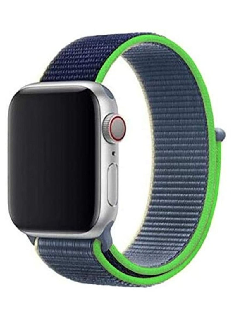 VITION سوار رياضي من النايلون لساعة Apple Watch مقاس 45 مم و44 مم و42 مم، حزام بديل ناعم لسلسلة iWatch Series 7/ 6/ SE/ 5/4/3/2/1 (لون نيون ليموني)