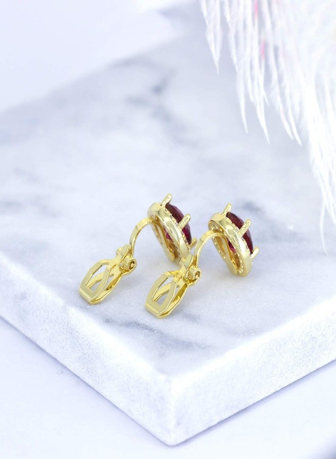 يوكول أقراط YOQUCOL لامعة مرصعة بكريستال الزركونيا المكعب 8 مم، بتصميم دائري بدون ثقب، للنساء والفتيات، لون ذهبي - Image 5