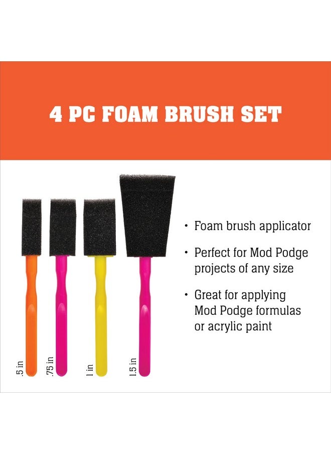 Mod Podge - Fba Scrapbooking Foam Brush Set (4 Piece) Assorted 4 Count - Image 1