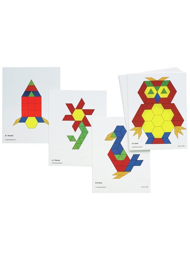 Learning Advantage - Learning Advantage Pattern Block Activity Cards - In-Home Learning Activity for Early Math & Geometry - Set of 20 - Teach Creativity, Sequencing and Patterning - Image 1