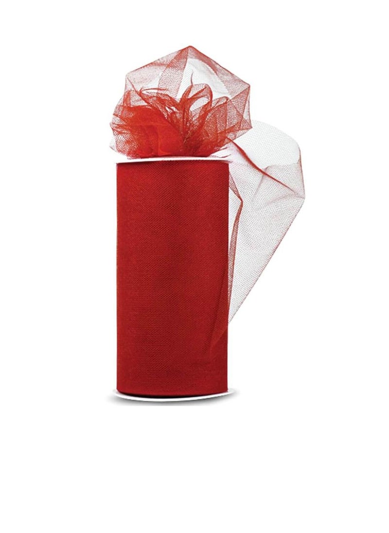 Expo Expo Shiny Tulle 6inch x 24yard Spool Red  - Image 1
