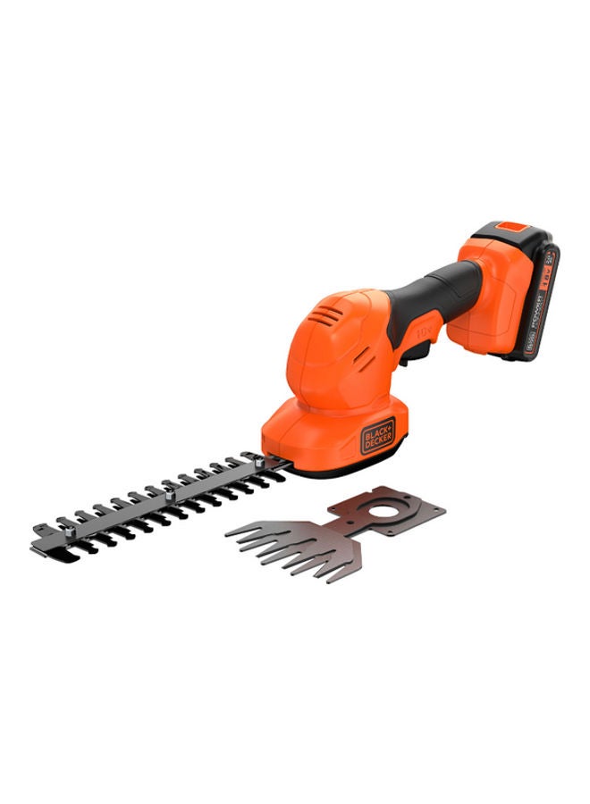 BLACK+DECKER Cordless Shear Shrubber With 2Ah Battery And 1A Charger 18V BCSS18D1-GB Orange/Black - Image 1