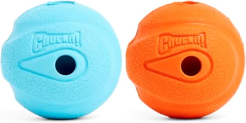 Chuckit! The Whistler Ball Dog Toy - Medium (2.5 Inch Diameter) for Dogs 20-60 lbs, Pack of 2, Multicolor - Image 1