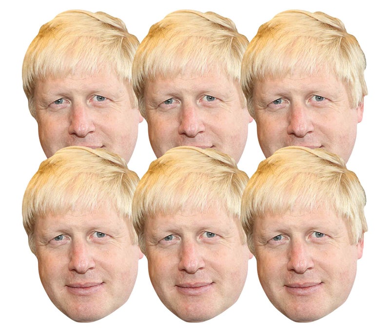 STAR CUTOUTS Ltd SMP407 six Pack of Cardboard Face Masks of Boris Johnson British Politician Talking Point, Fun for Events and Parties, Star, Multicolour, Pack of 6 - Image 1