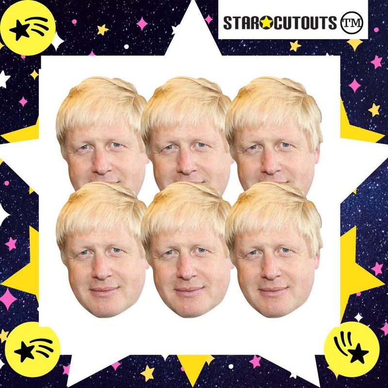 STAR CUTOUTS Ltd SMP407 six Pack of Cardboard Face Masks of Boris Johnson British Politician Talking Point, Fun for Events and Parties, Star, Multicolour, Pack of 6 - Image 2