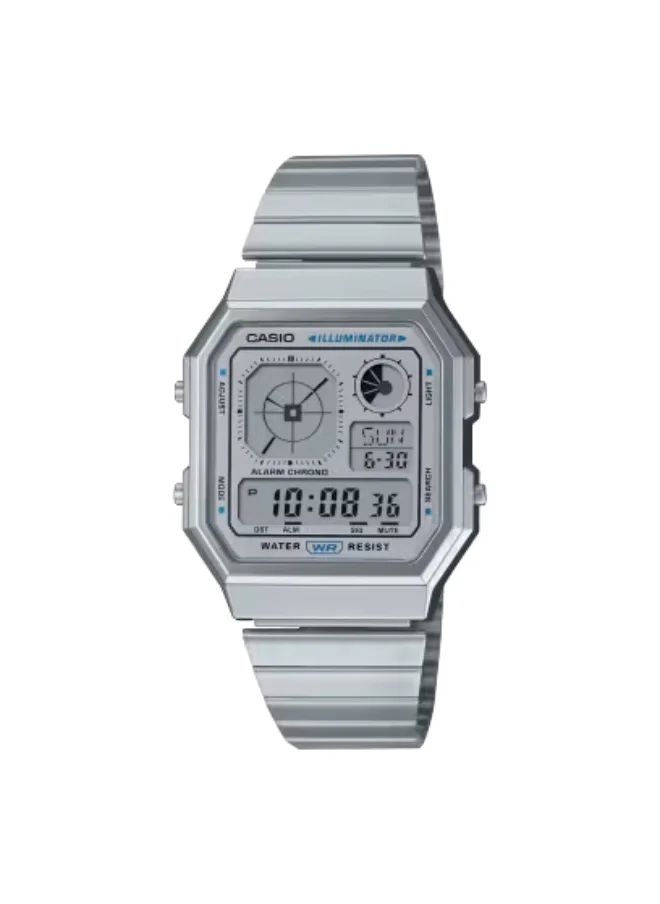 كاسيو Women's Stainless Steel Digital Watch A130WE-7ADF - 33.9 mm
