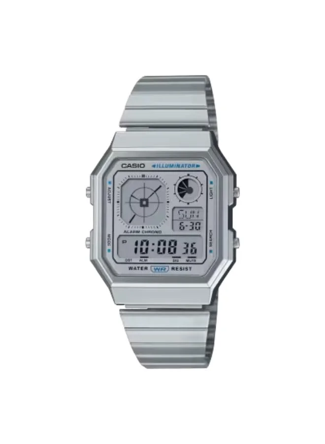 CASIO Women's Stainless Steel Digital Watch A130WE-7ADF - 33.9 mm
