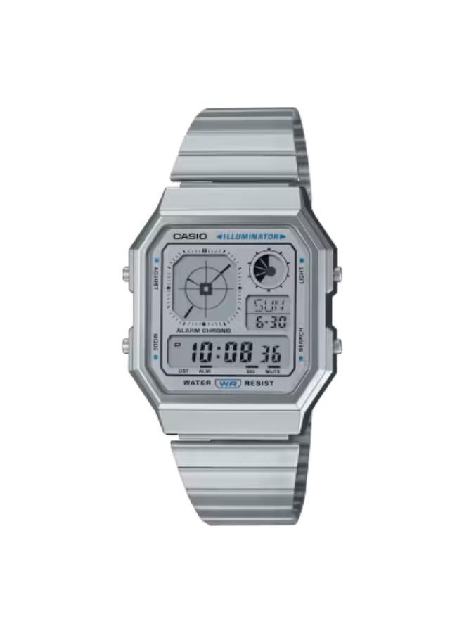 CASIO Women's Stainless Steel Digital Watch A130WE-7ADF - 33.9 mm - Image 1