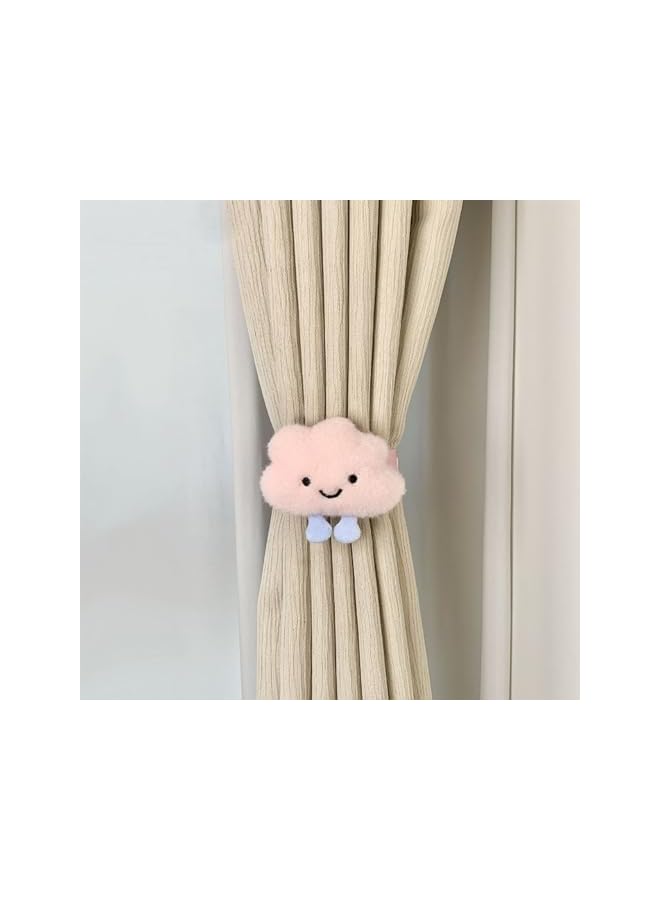 The Bros 2 Pcs Curtain Pendant, Snap-Fit Indoor Outdoor Curtain Tieback, Cute Clouds No-Punch Curtain Tiebacks, Treatment Holdbacks for Kids Baby’s Girl Women Room Bedroom Decor - Image 2