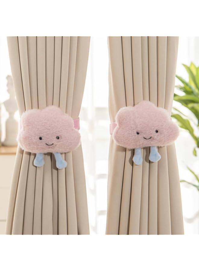 The Bros 2 Pcs Curtain Pendant, Snap-Fit Indoor Outdoor Curtain Tieback, Cute Clouds No-Punch Curtain Tiebacks, Treatment Holdbacks for Kids Baby’s Girl Women Room Bedroom Decor - Image 4