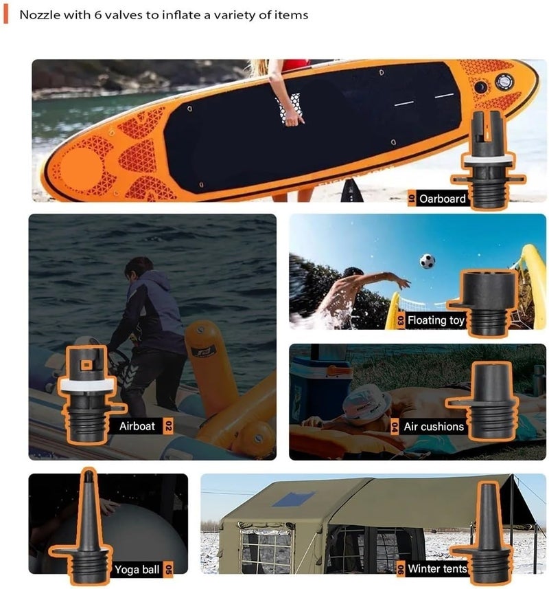 Air Pump, 20PSI SUP Electric Pump Rechargeable Deflatable Air Inflator for Surfing Paddle Board Boat,Electric Air Pump - Image 4