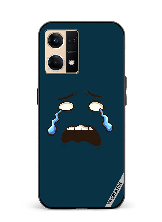 VR CREATIVE - Protective Case Cover For Oppo Reno7 Crying Face Design Multicolour - Image 1
