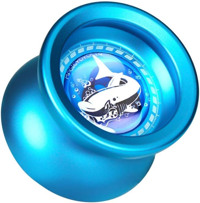 Luckam Responsive Yoyo T9 Shark-Blue, Professional Yoyo Metal Alloy Yo Yo for Kids Beginner + Replacement Unresponsive Yoyo Bearing + Removal Bearing Tool + Glove + 5 Yoyo Strings - Image 4